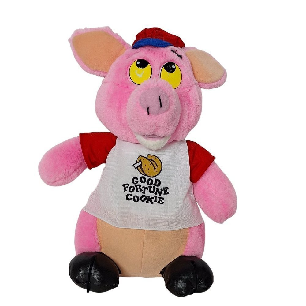 Good Fortune Cookie Pig Plush 13 Inch Pink